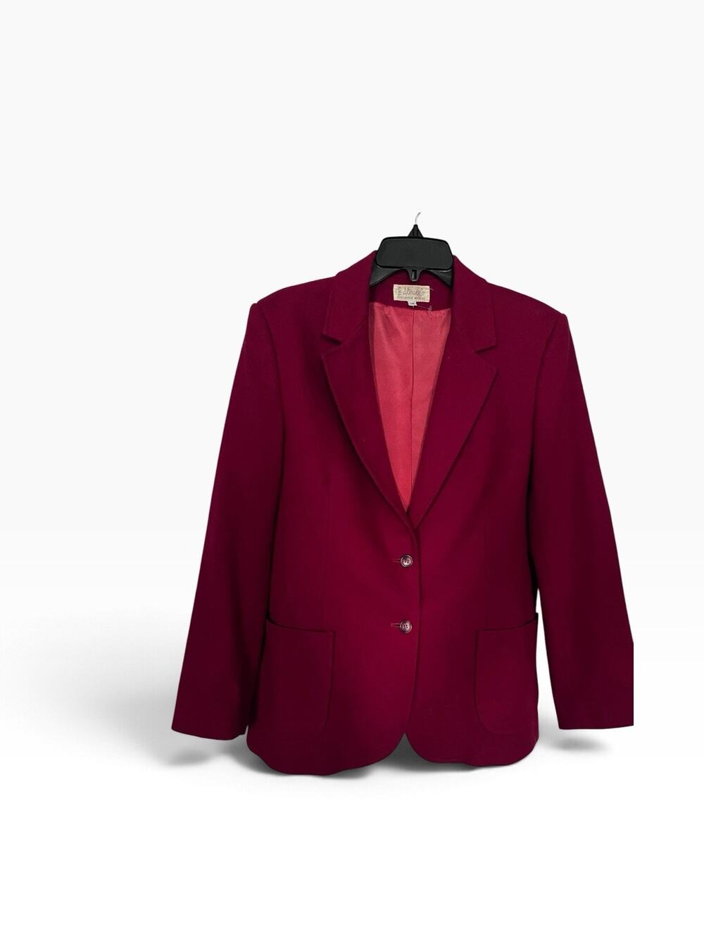 Vintage B. Altman & Co. Crimson Red Wool Blazer (Size 14)wom